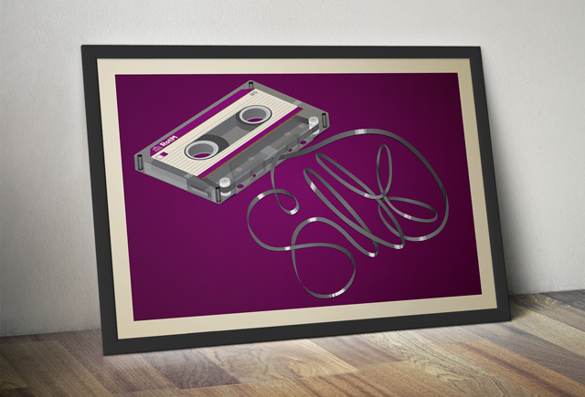 Silk Cassette Poster Framed